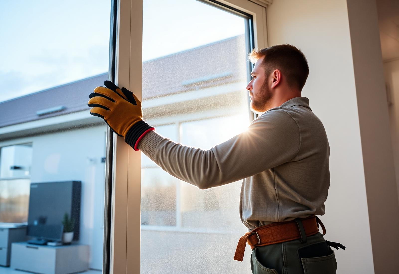 Glaszetter plaatst isolatieglas in een woning in Ermelo