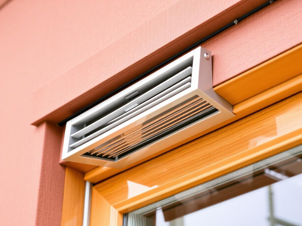 Ventilatierooster in een kozijn boven een raam